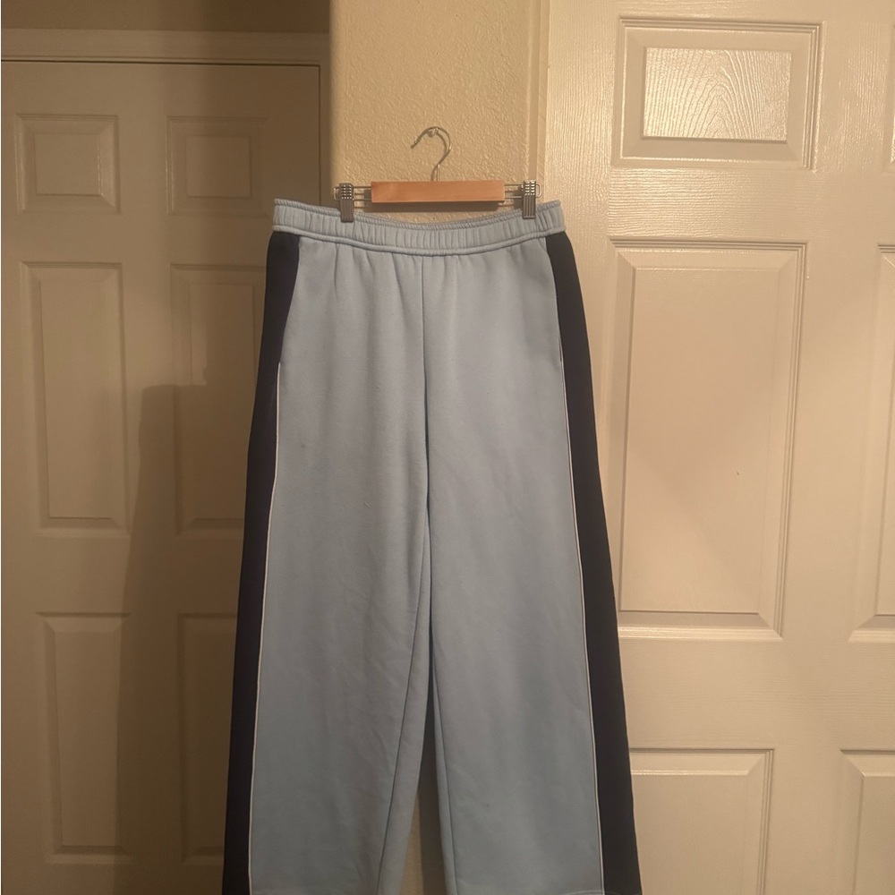 Edikted Light Blue Joggers with Dark Blue Accents